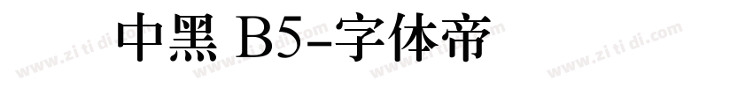 汉仪中黑 B5字体转换